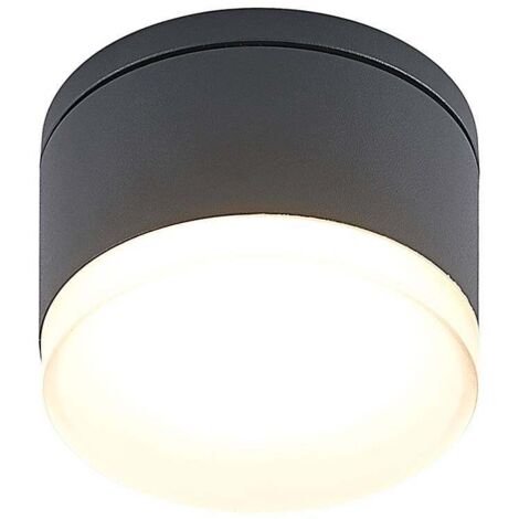 Lindby – Plafonnier extérieur LED Mathea en aluminium – Diffuseur blanc – Norme IP54 – Lumière blanche chaude – Éclairage économique et sécurisé