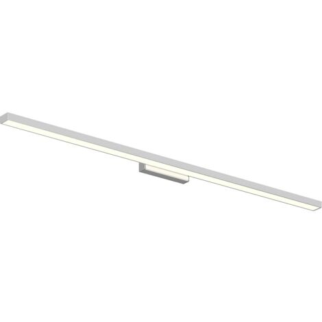 Lindby – Applique murale LED Alenia 120 cm – Aluminium chromé – Éclairage blanc chaud pour salle de bain – Lumière uniforme au-dessus du miroir