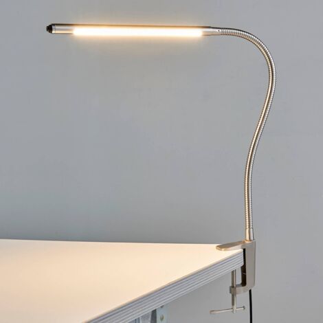 Lampe de bureau à pince noire avec LED avec variateur tactile - Lionard