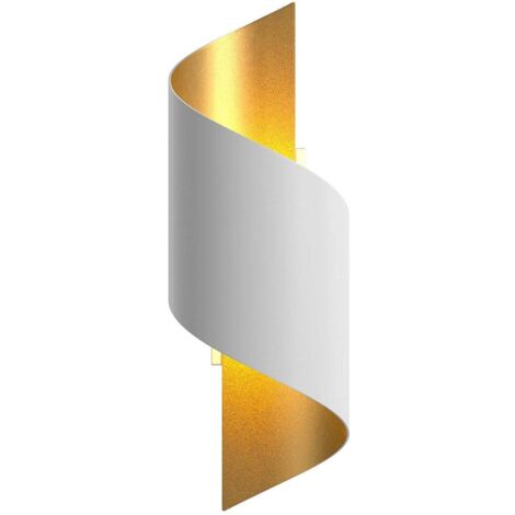 Lindby – Applique murale à intensité variable en métal – Abat-jour blanc et doré – 24cm – Pour ambiance chaleureuse dans chambre