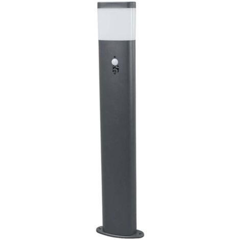 Lindby – Borne lumineuse LED Marius 80 cm – Inox – Détecteur de mouvement 2-6m – Éclairage blanc chaud – Pour extérieur et sécurité (1/5)
