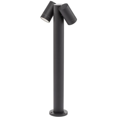 Lampadaire d'extérieur Tulimar à 2 lampes 60 cm – Aluminium gris foncé – IP65 étanche – Spots réglables pour jardin et terrasse – Prios (1/5)