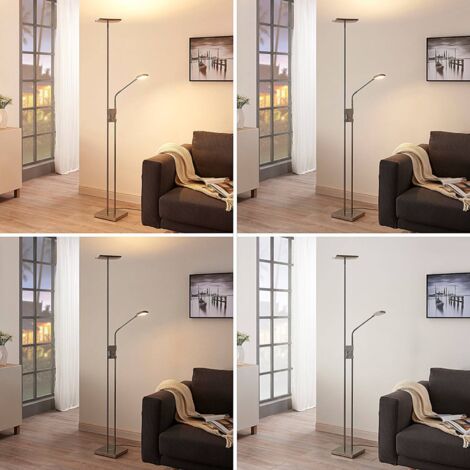LED Lampadaire à intensité variable 'Jonne' en métal pour salon & salle à manger