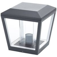 Lucande – Borne d'extérieur à intensité variable 24 cm – Aluminium anthracite – Indice de protection IP54 – Éclairage pour terrasse et jardin