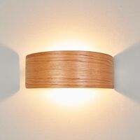 LED Applique 'Rafailia' en bois pour salon & salle à manger - bois foncé