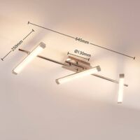 Ventes Flash Noël : LAMPENWELT Lindby LED Plafonnier Pilou, 2 Lampes à Intensité Variable, Chrome Pas Cher