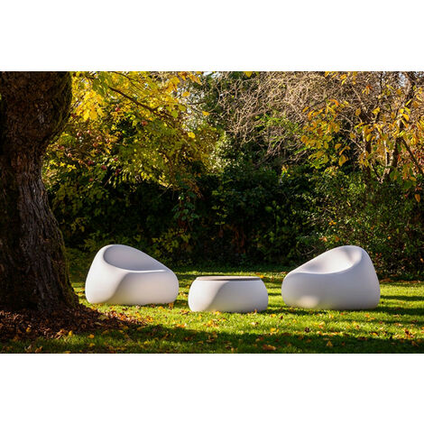 Gumball Armchair Light white - Luce fredda - Si - Per uso internosedia poltrona seduta per esterno interno originale Plust di design moderna bar ristorante giardino hotel casa terrazza