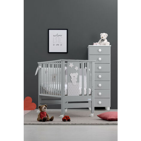 Lettino Contact Art Azzurra Design  Grigio chiaro letto per neonati sponde regolabili vernici atossiche bambini camera da letto cameretta