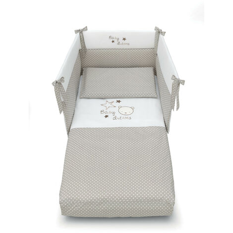 Set lettino Baby Dream Azzurra Design Havana lenzuola per letto culla neonato bambino camera da letto cotone made in Italy