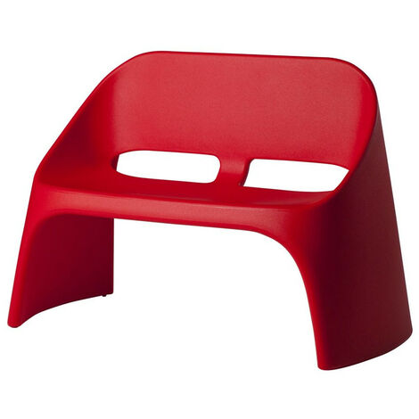 Amelie Duetto Rosso fiamma originale Slide panca panchina da esterno di design colorata polietilene made in Italy terrazza veranda (1/3)