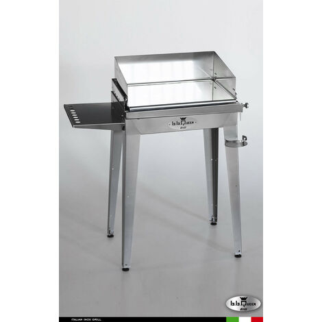 Grill 6.4 Inox  Piastra liscia - Con portapiatti - Con paraschizzi - Senza kit mensola e ruote - Satinato - barbecue, griglia, giardino, carne, a gas, acciaio made in Italy