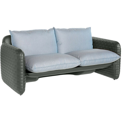 Mara Sofa  Grigio elefante - Sabbia del deserto originale slide di design per giardino esterno interno colorata moderna polietilene made in Italy sedia seduta poltrona divano (1/2)