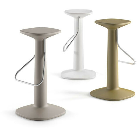 Tool Stool  Bianco - No seduta sedia alta sgabello per interno esterno in polietilene Plust bar ristorante hotel albergo giardino terrazza casa