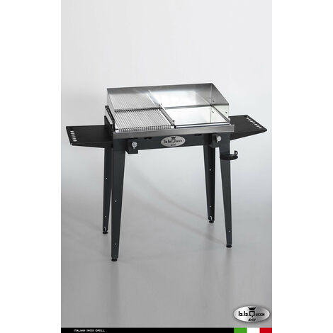 Grill 8.4 Inox  Piastra mista - Grigio antracite - Con portapiatti - Con paraschizzi - Senza kit mensola e ruote - barbecue, griglia, giardino, carne, a gas, acciaio made in Italy (1/3)