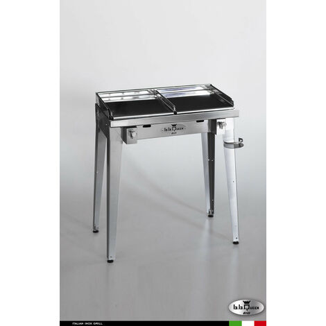 Grill 8.4 Inox  Piastra liscia - Senza portapiatti - Senza paraschizzi - Senza kit mensola e ruote - Satinato - barbecue, griglia, giardino, carne, a gas, acciaio made in Italy
