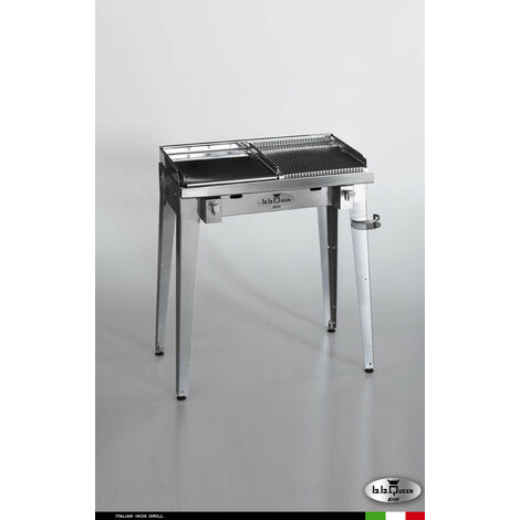 Grill 8.4 Inox  Piastra mista - Senza portapiatti - Senza paraschizzi - Senza kit mensola e ruote - Satinato - barbecue, griglia, giardino, carne, a gas, acciaio made in Italy