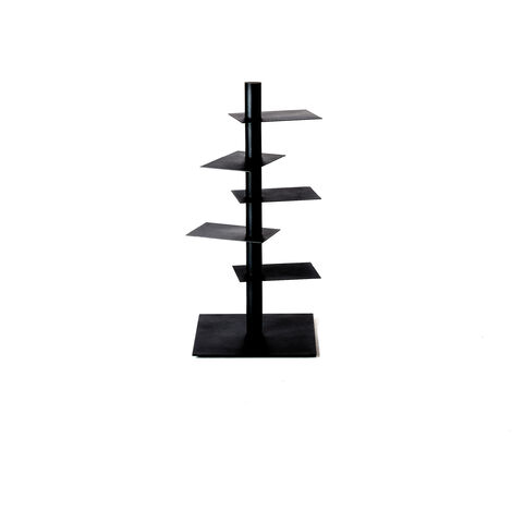 Nardo Nero opaco - h 95 cm libreria autoportante a colonna ripiani girevoli scaffali libri originale BBB Italia design Michele Franzina acciaio metallo salotto casa ufficio