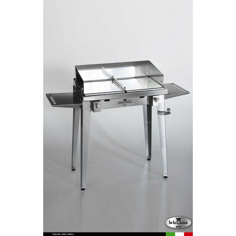 Grill 8.4 Inox Piastra liscia - Con portapiatti - Con paraschizzi - Senza kit mensola e ruote - Satinato - barbecue, griglia, giardino, carne, a gas, acciaio made in Italy