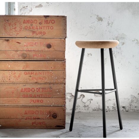 Sgabello Pick H 76 cm seduta in sughero struttura in metallo Originale Domitalia vino spumante moderno di design bar vino enoteca hotel (1/5)