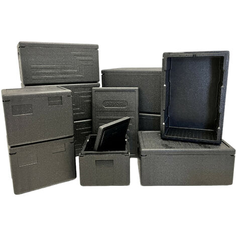 Contenitore isotermico  D : H31.6xP40xL60 cm scatola termica in EPP con coperchio, scatola isolante professionale per alimenti caldi e freddi, catering EPP box trasporto ecoline gobox