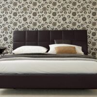 Testiera letto Nizza 1 Modulo 80x80 - Space Silver testiera con rivestimento in ecopelle verticale per letto singolo e matrimoniale modulare