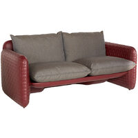 Mara Sofa River blu - Cuoio mogano originale slide di design per giardino esterno interno colorata moderna polietilene made in Italy sedia seduta poltrona divano