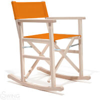 Swing Arancione sedia seduta dondolo regista playa capri legno tessuto colorata di design made in Italy
