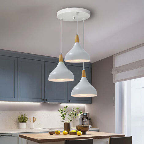 Lámpara de cocina colgante Retro cristal pantalla ajustable en color plata lámpara colgante
