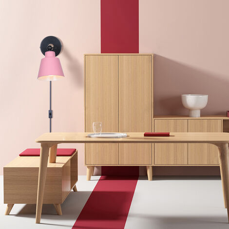 Aplique de Pared Moderno, Aplique de Pared Retro Minimalista, Lámpara de  Pared Interior Nórdica Rosa para