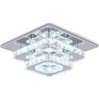 Lampara Techo de Cristal LED Redonda 36W Acero Inoxidable Blanca Fría Lampara Techo de Cristal LED Redonda 36W Acero Inoxidable Blanca Fría