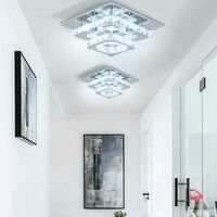 Lampara Techo de Cristal LED Redonda 36W Acero Inoxidable Blanca Fría Lampara Techo de Cristal LED Redonda 36W Acero Inoxidable Blanca Fría