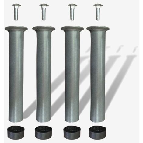 Kit piedi in ferro per rete a doghe - con tappo antiscivolo  30 cm