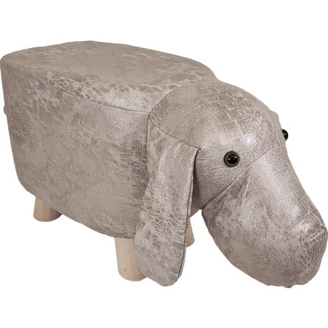 Poggiapiedi Pouf a forma di Pecora alto 28 cm - Rivestimento Impermeabile, Piedi in Legno