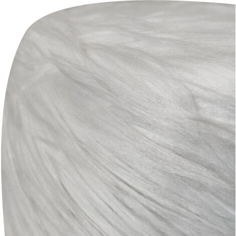 Poggiapiedi Bianco, Poggiapiedi circolare alto 27 cm - Pouf in Pelle Scamosciata Impermeabile, Piedi in Legno