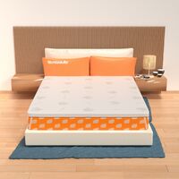 Topper 140x195 cm per materasso in MemoryFoam - alto 8 cm, sfoderabile, tessuto AloeVera Correttore H8