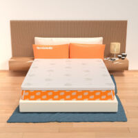 Topper Singolo 80x190 in waterfoam - alto 5 cm, sfoderabile, tessuto AloeVera Correttore H5