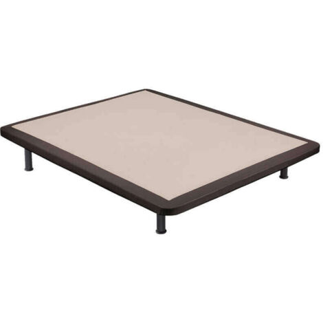Base tapizada Poli-piel reforzada 5 barras transversales  Wengue - 160x190 cm (2 de 80x190)