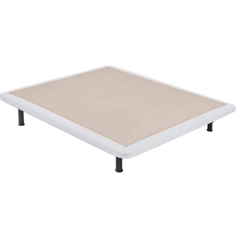 Base tapizada Poli-piel reforzada 5 barras transversales  Blanco - 80x200 cm
