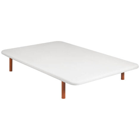 Base tapizada malla 3D reforzada con 5 barras transversales Blanco - 90x182 cm