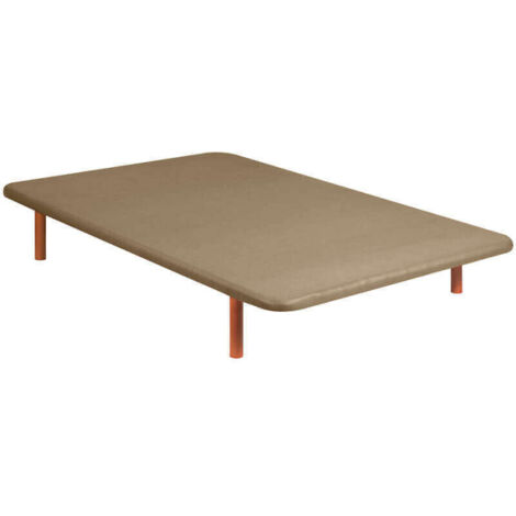 Base tapizada malla 3D reforzada con 5 barras transversales Beige - 135x190 cm