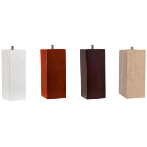 Patas cuadradas somier 15 cm métrica de rosca 10  6 patas madera Cerezo