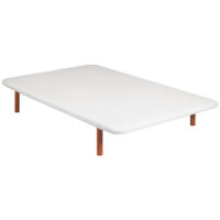 Base tapizada malla 3D reforzada con 5 barras transversales Blanco - 105x190 cm