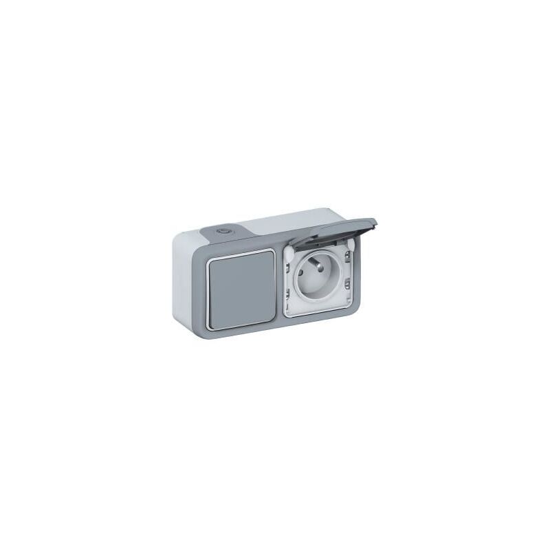 LEGRAND INTERRUPTEUR + PRISE 2P+T APPARENT PLEXO LEG69914