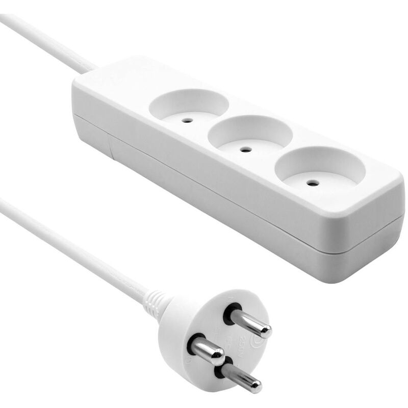 Rallonge 3m avec 2x usb 4,8a à charge ultra rapide - blanc WATT&CO