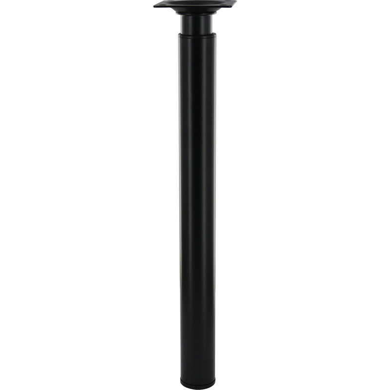 Pied de meuble cylindrique réglable HETTICH, D. 6 cm, H.20 cm, acier poli  noir