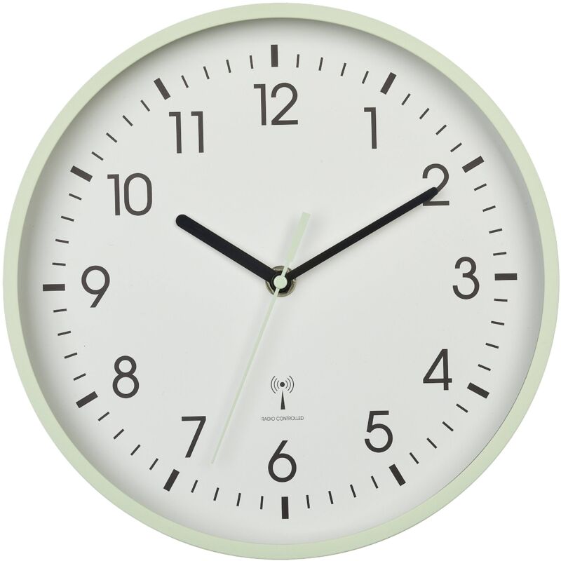 Horloge Murale Radio-Pilotée TFA Dostmann 60.3522 - Cadran 30 Cm, Aiguille Des Secondes Rouge - Verre Vrai - Alimentation Pile AA