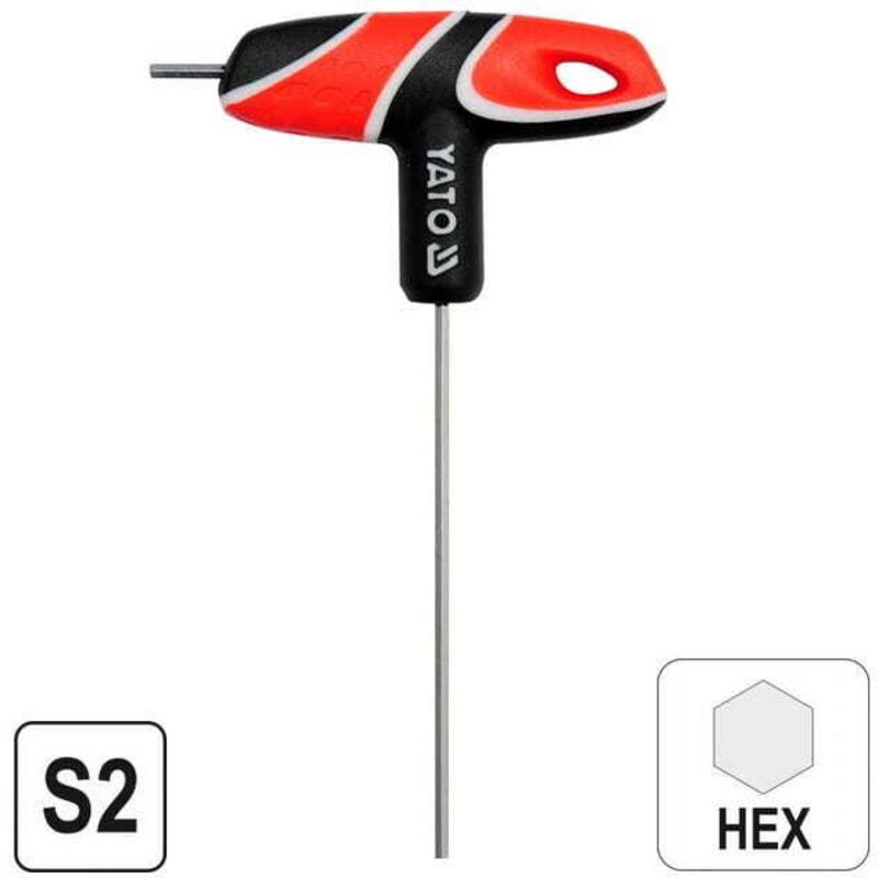 YT-05574 YATO Tournevis Longueur: 140mm, Ouverture De La Clé: 4 Mm