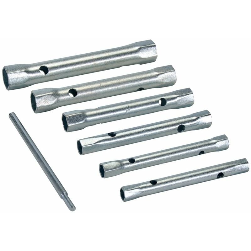 JEU DE 6 CLÉS TUBULAIRES DOUBLES MÉTRIQUES 8 - 19 MM SILVERLINE 589709