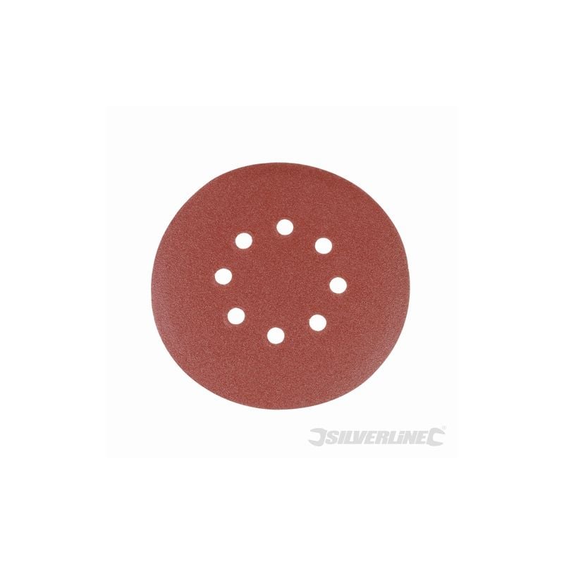 10 DISQUES ABRASIFS PERFORÉS AUTO-AGRIPPANTS 150 MM GRAIN 120 SILVERLINE 793804