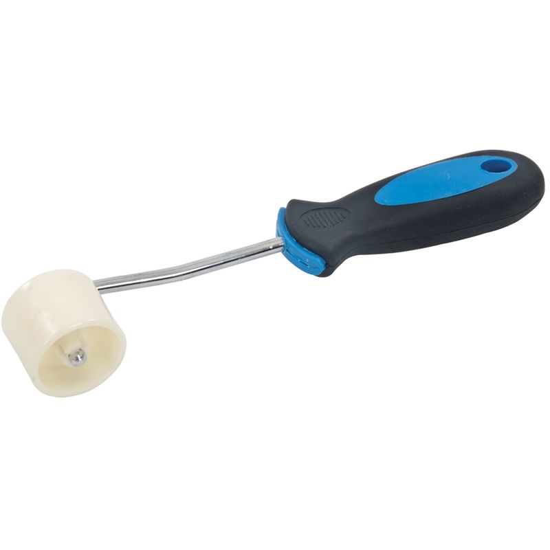 Rouleau débulleur - rouleau brosse à poils, fixé par vis - Ø 22 mm -  longueur 75 mm - manche en plastique